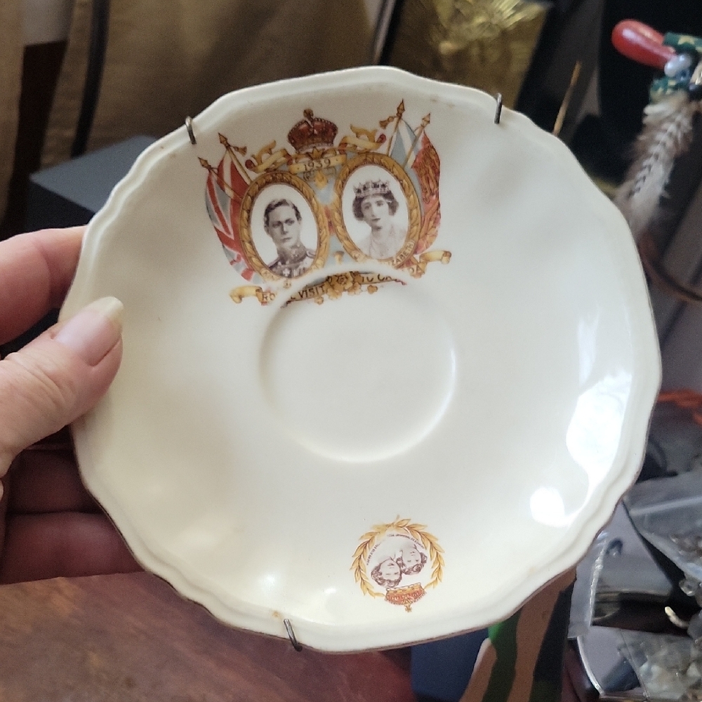 Vintage Commemorative Saucer with Royal Portraits~ Wall Hanging